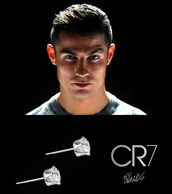 £6.95 • Buy Men's / Boy's: Ronaldo 8mm 18ct White Gold Plated Crystal Diamond Stud Earrings