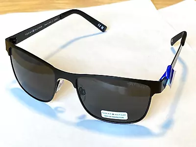 Men's Tommy Hilfiger Rectangular Sunglasses Matte Black Metal NWT MM OM650 • $30