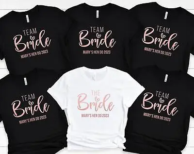  Hen Party T Shirts Hen Do Bride To Be Tribe Tops Personalised Rose Gold Stag Do • £8.99