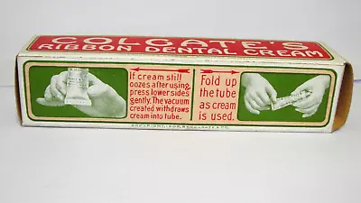 Vtg 1908 Colgate Ribbon Dental Cream Empty Box  Country Store Item   N • $4.95