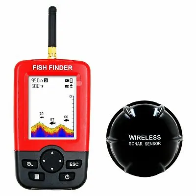 Portable 35M Depth Fish Finder GPS W/100M Sonar Sensor Echo Sounder NEW • $147.28