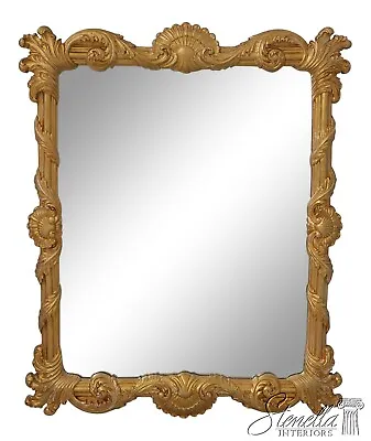 62883EC: LABARGE Gold Ornate Framed Decorator Mirror  • $895