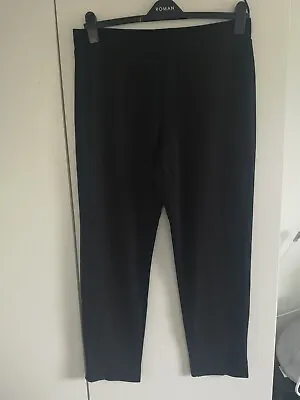 £9.05 • Buy M&s Collection Black Jersey Trousers Size 16 Straight Leg 29  Waist 36-38  Gc