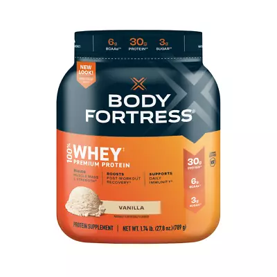 Body Fortress 100% Whey，Protein Powder Vanilla 1.74lbs  (Packaging May Vary). • $19.98