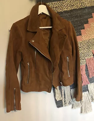 £35 • Buy Real Suede Vintage Afghan Coat Jacket 10 Leather Fur Sheepskin Biker Allsaints