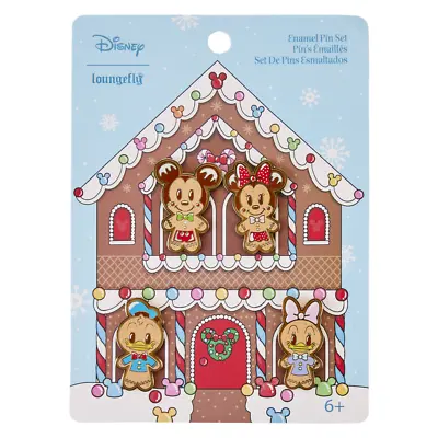 Loungefly Mickey & Friends Gingerbread Cookie 4pc Pin Set • $20