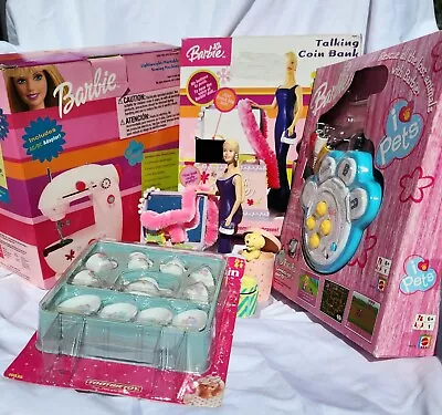 Vintage Barbie Toys Lot 4 Sewing Machine Coin Bank Porcelain Tea Set & I ❤pets • $100