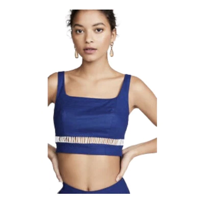 $35 • Buy STAUD Revolve Women's 8 Mantis Top Crop Tank Cotton Linen Blend In Midnight
