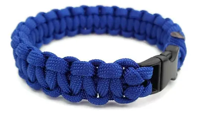 Paracord Bracelet 550 Black Tactical 3/8  Buckle (Electric Blue) Hand Made  • $10.25