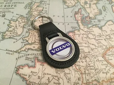 Volvo Printed Black Leather Key Ring Fob Xc 40 60 90 V Pear Shape • $7.34
