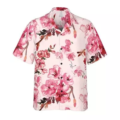 Watercolor Cherry Blossoms Button Up Shirt • $34.99