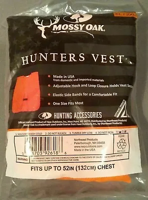 $8.95 • Buy Hunter Safety Vest Blaze Orange Mossy Oak Various Sizing New Factory Seal Pack