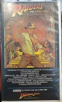 Raiders Of The Lost Ark Vhs Video Indiana Jones 1984 Rare Cic Australian Release • $50