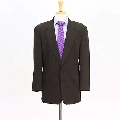 Hugo Boss 40R Green Sport Coat Blazer Jacket Solid 2B Wool • $49.99