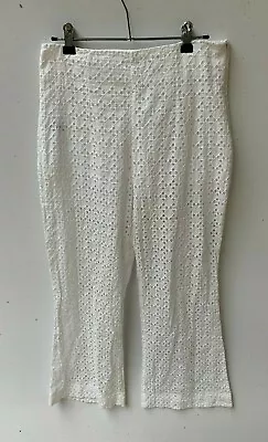 ALICE MCCALL  Mrs Fox Pant  Broderie Anglaise High Waist Cropped Pants Size 12 • $47.14