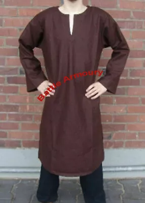 Medieval Celtic Viking Tunic Full Sleeves Brown Color Renaissanc • $34.96