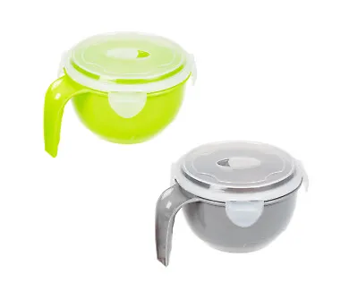 Microwavable Food Bowl 900ml With Airtight Lid Handle For Kitchen Lunch Travels • £7.99