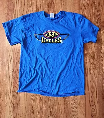 J & P Cycles Parts And Service Mens Tshirt BLUE SIZE L Short Sleeve Motorcycle  • $3.99