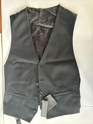 Versace Mens BLACK Tuxedo Vest - EUR 46 - SMALL • $222.22