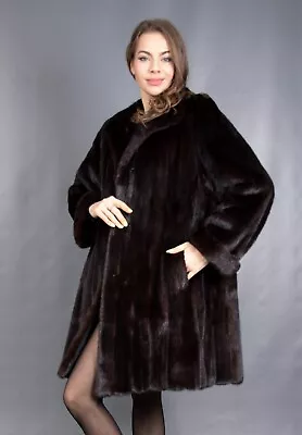 12053 Gorgeous Real Mink Coat Luxury Fur Jacket Swinger Beautiful Look Size 2xl • $1