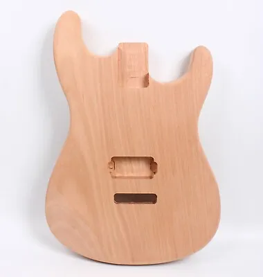 Unfinished Guitar Body With Single Pickup For DIY Mahogany Wood Bolt On Heel • £90