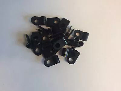 £2.95 • Buy 20 X 2.5mm Black Nylon Plastic P Clips Fasteners Wire Cable Conduit Pipe Tubing 