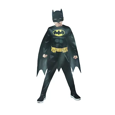 DC Batman Child Costume Jumpsuit Cape Mask Medium(size 8-10) NEW • $16.99