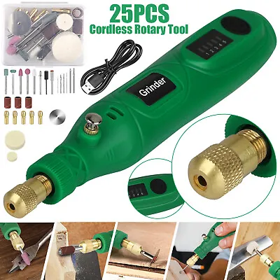 Mini Grinder Rotary Tool Polishing Drill Kit Variable Speed W/24pcs Accessories • $18.48