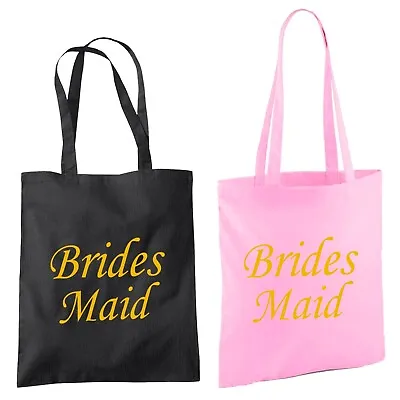 £1.99 • Buy Bridesmaid Tote Bags Bag Team Bride Hen Party Light Pink And Gold Accessories Do