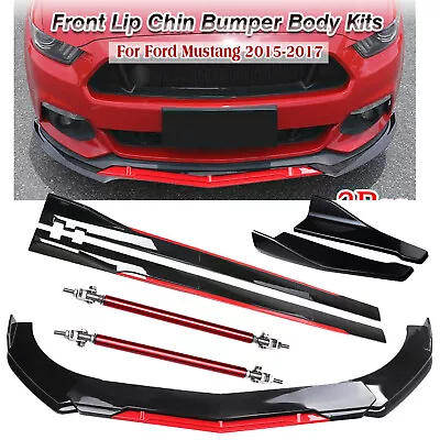 For Ford Mustang 2 Front Bumper Lip Splitter Spoiler Side Skirt Body Kits • $99.99