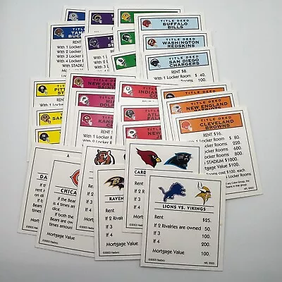 Monopoly NFL Collector's Edition 28 Title Deed Cards 2003 Replacement Property • $2.99