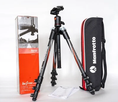£200 • Buy Manfrotto BeFree Carbon Travel Tripod MKBFRC4-BH Tripod Ball Head Clip Lock Legs
