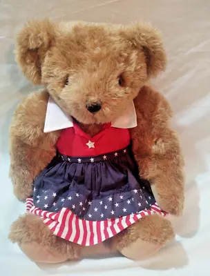 Vermont Teddy Bear 16 Inch Brown All American Dress • $12.99