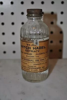 Vintage Vi Jon Laboratories Glass Bottle 4 Oz Witch Hazel Extract  • $11.99