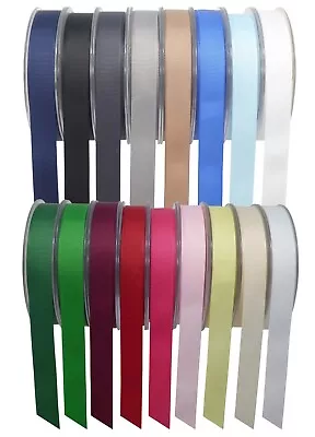 Grosgrain Ribbon Reels Full Rolls 50/20 Meter Plain Width 3-40mm Craft Wrap Gift • £0.99