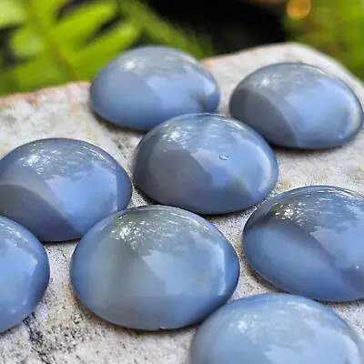 $6.95 • Buy MCM Vintage Stunning Gray Satin Round Dome Cabochons Cabs For DIY Jewelry Making