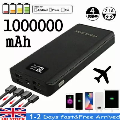 1000000mAh Power Bank Fast Charger Battery Pack Portable 4 USB For Mobile Phone • £16.59