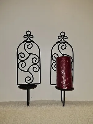 2 METAL WALL HANGING CANDLE HOLDERS. Black Candle Holder • £30