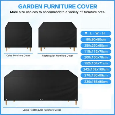 Heavy Duty Waterproof Garden Patio Furniture Cover For Rattan Table Sofa Outdoor • £10.99