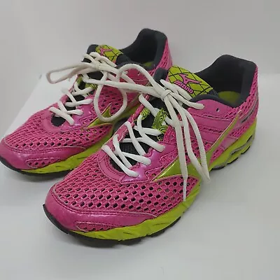 Mizuno Wave Precision 13 Running Shoes Women’s Size 9 Hot Pink Neon Yellow • $32.95