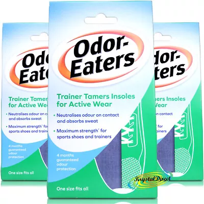 3x Odor Eaters Trainer Tamers Maximum Strength Insoles Sport & Trainer Shoes • £19.20