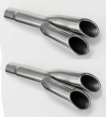 NEW! 1967 - 1969 Mustang Stainless Steel Exhaust Quad Tips Pair GT Rolled Edge • $89.80