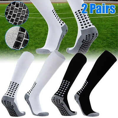 2 Pairs Long Socks Sports Anti Slip W/Grip Football Basketball Soccer Men Women • $13.98