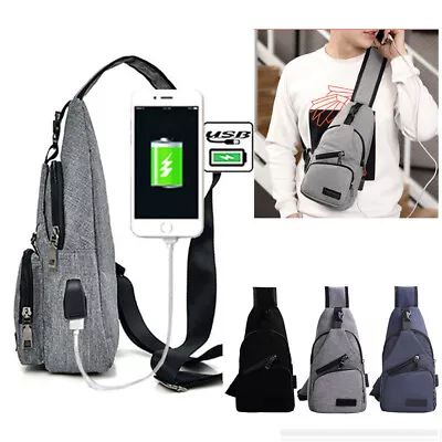 Small Chest Bag Pack Sport Shoulder Sling Cross Body Bag Travel Outdoor Backpack • £6.89