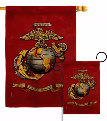 US Marine Corps Burlap Garden Flag Armed Forces Small Gift Yard House Banner • $23.95