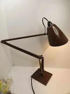 Vintage Brown Planet Industrial Workshop Lamp Factory Table Desk Light • $189