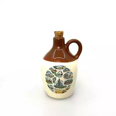 Vintage USA Moonshine Jug & Cork Ceramic State Of Nebraska Travel Souvenir • $26.95