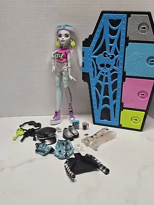 Monster High Doll And Fashion Set Frankie Stein With Dress-Up Locker UP • $25.46