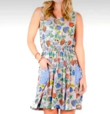 Matilda Jane Women's Sleeveless Flutter Dress Size Large Pockets Floral New Tags • $39