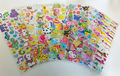 Various Designs Childrens Puffy 3D Stickers: Zoo Animals Fish Craft Scrap Books • £2.25